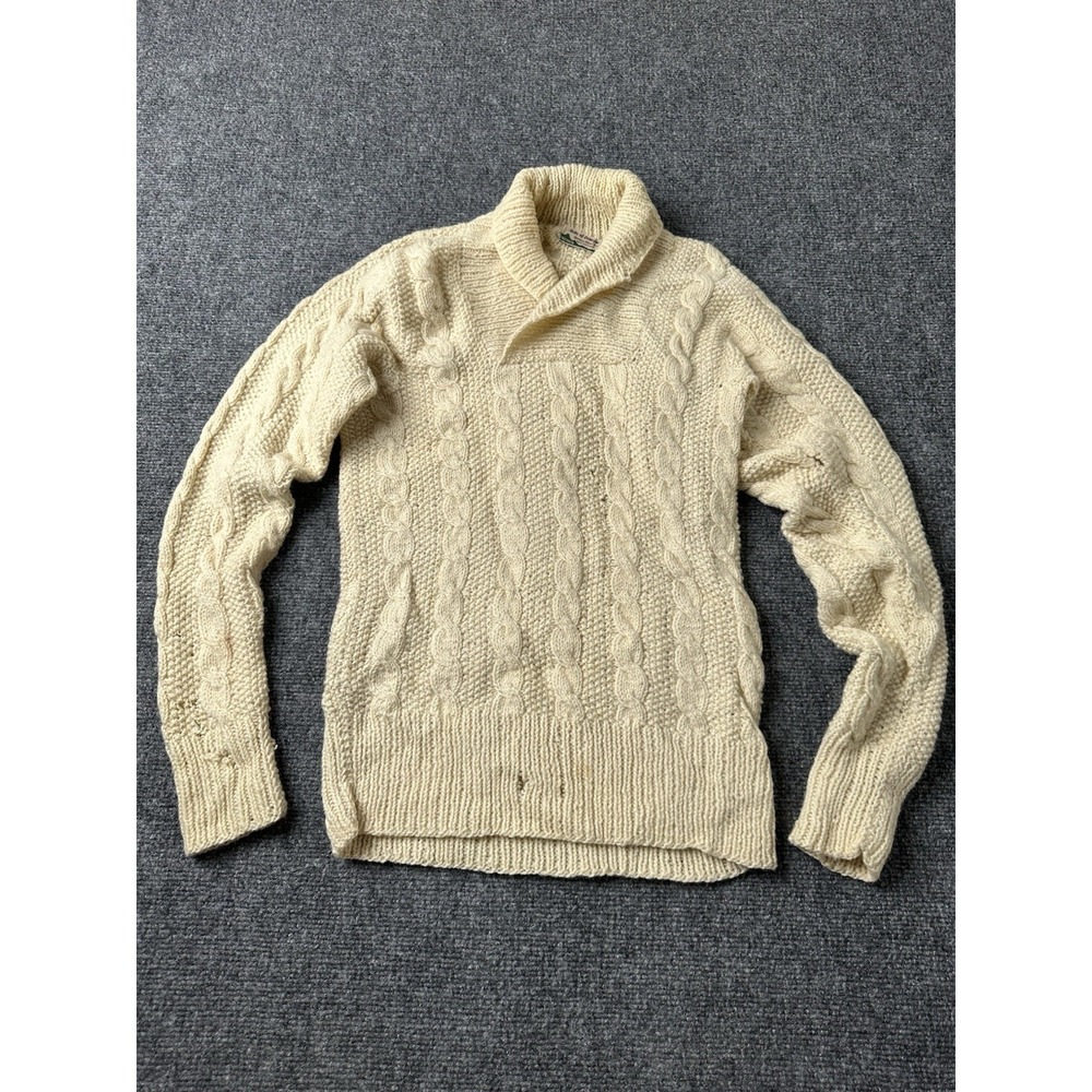 Womens 80s Irish Hills of Donegal Hand Knit Wool Sweater, Size S
